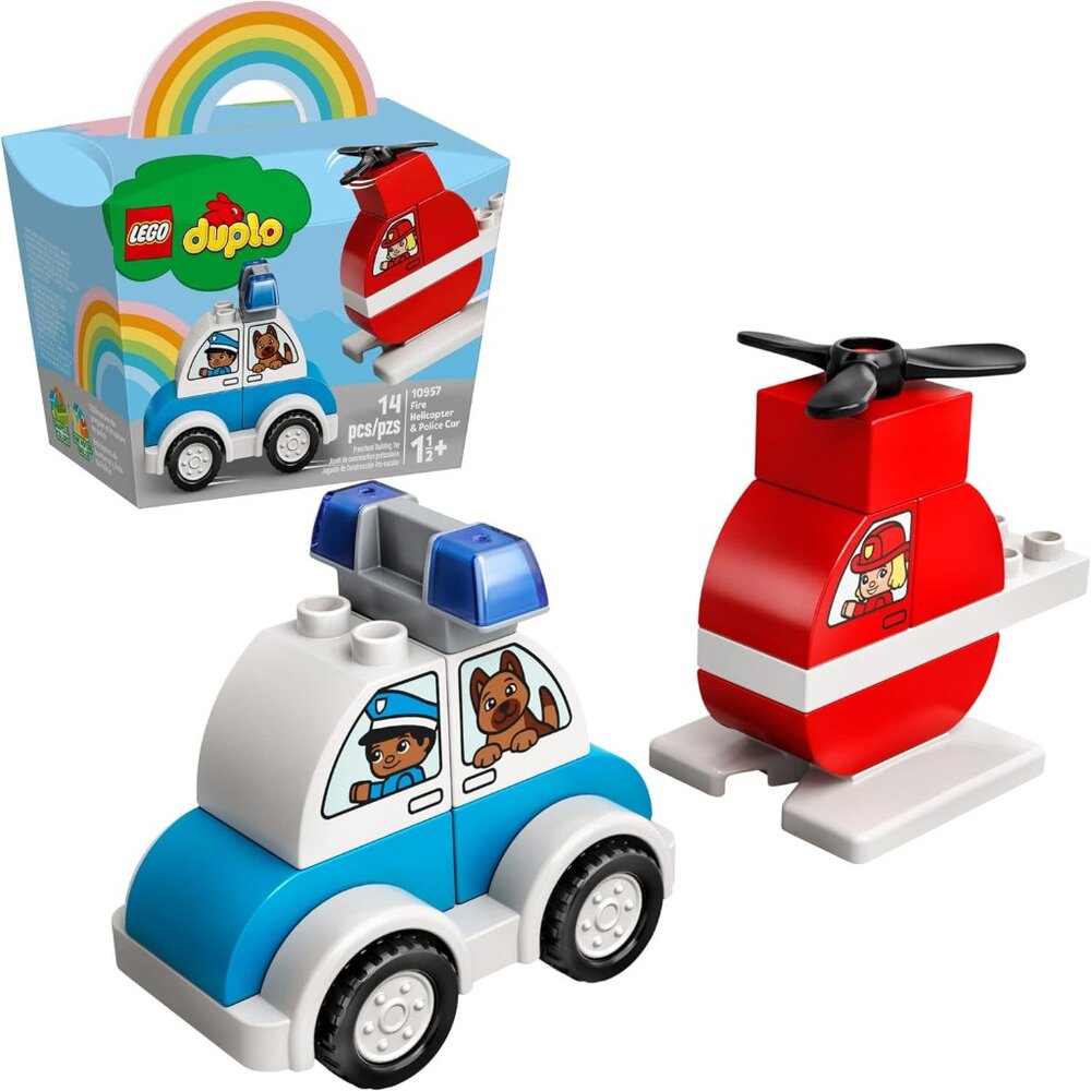 Lego DUPLO My First Fire Helicopter & Police Car 10957 Playset  New In Box